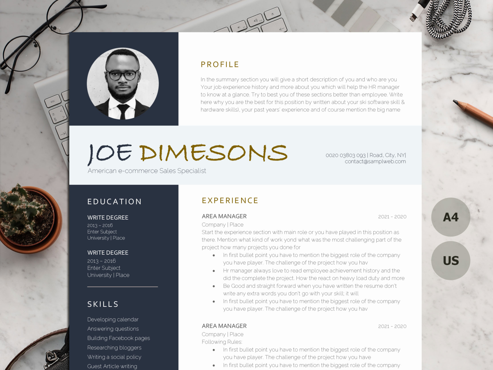 1, 2 & 3 PAGE RESUME TEMPLATE MADE WITH MICROSOFT WORD by Paul resume ...