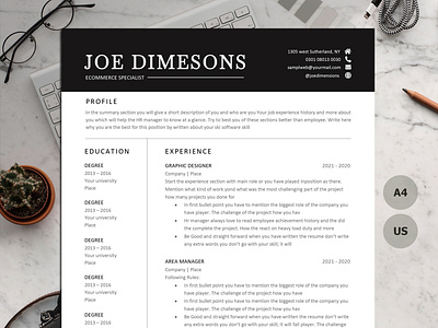 1, 2 & 3 PAGE RESUME TEMPLATE MADE WITH MICROSOFT WORD