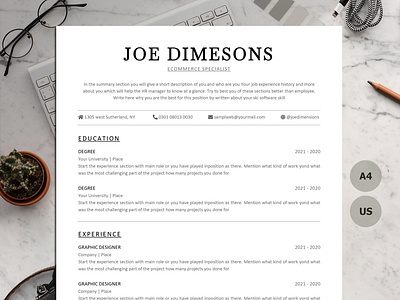 1, 2 & 3 PAGE RESUME TEMPLATE MADE WITH MICROSOFT WORD create resume