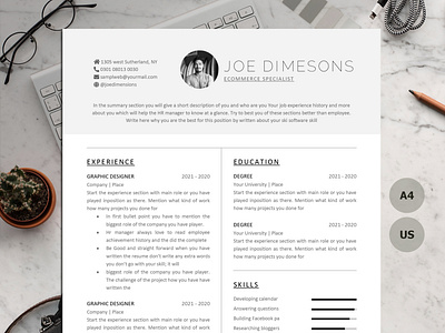 1, 2 & 3 PAGE RESUME TEMPLATE MADE WITH MICROSOFT WORD