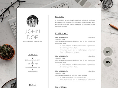 1, 2 & 3 PAGE RESUME TEMPLATE MADE WITH MICROSOFT WORD create resume