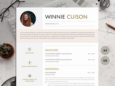 Professional Resume Template design with Photo resume design word