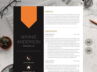 One Page Resume Template Resume Design executive resume