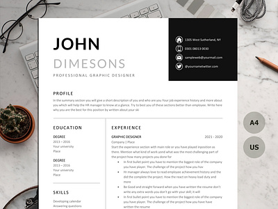 Creative Modern Resume Template design by Paul resume on Dribbble