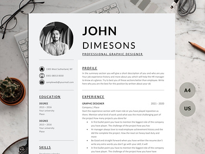 Clean CV Design for Experienced Professionals job feminine