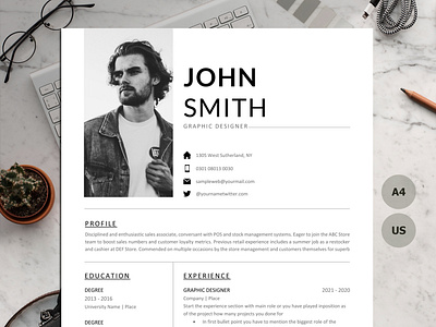 Resume/CV Template | Modern Cover Letter Design 3 page docx resume