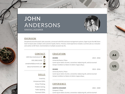 professional Resume Template Design For word,Google Docs 3 page docx resume
