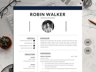 Professional Resume Template with Cover Letter diy