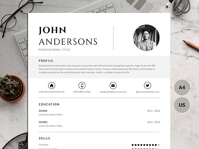 Design a Resume Template with a Photo one page resume builder