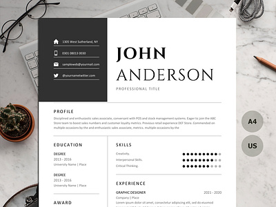 Clean Modern Executive Resume Template 2022,Cv Resume by Paul resume on ...