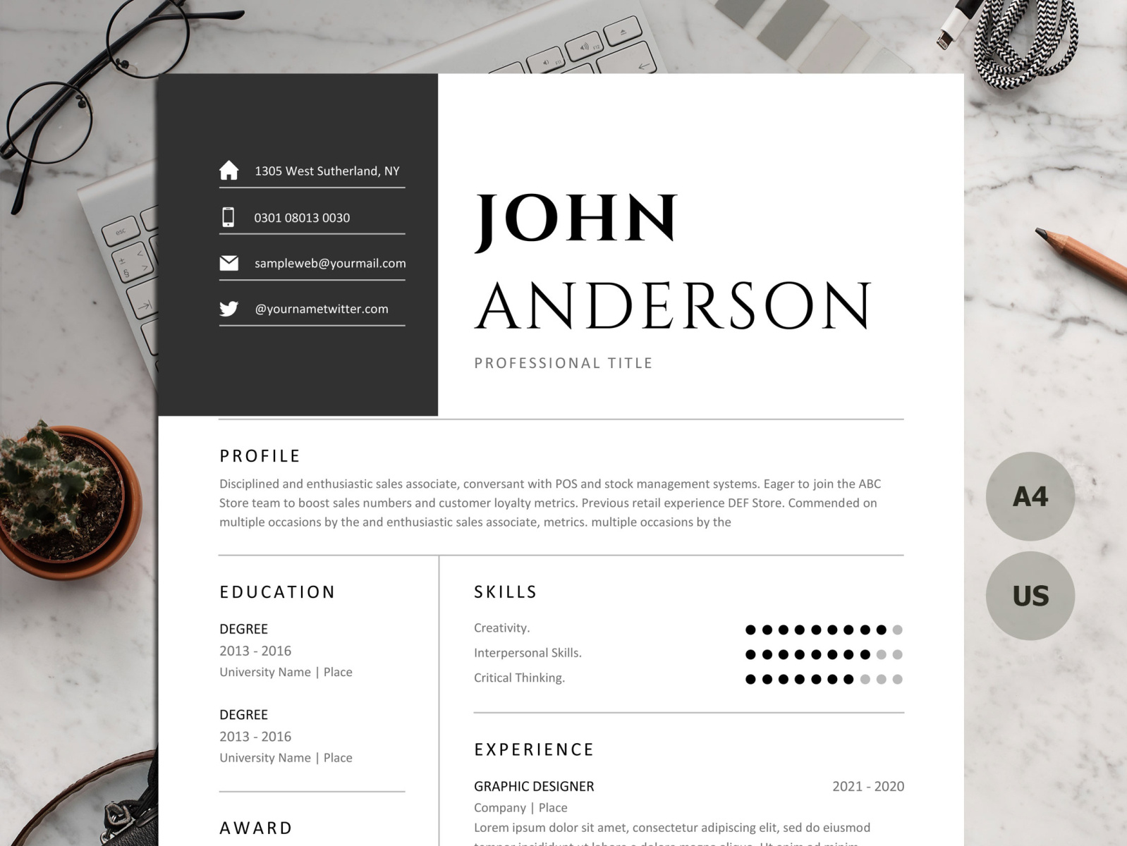 Clean Modern Executive Resume Template 2022,cv Resume By Paul Resume On 