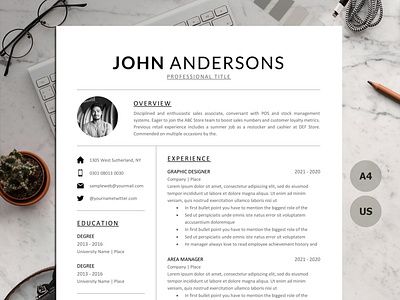 CV Template Word, Professional Resume Template Word & Mac Apple resume examples