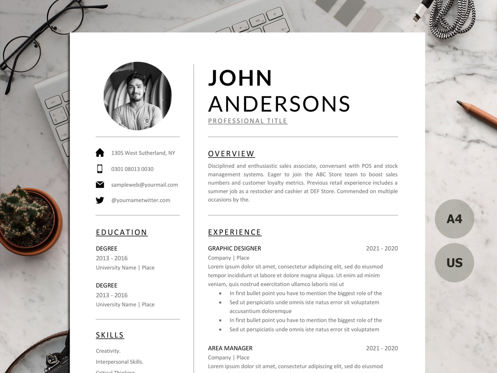 Resume Template for Grad School, College and High School student by ...