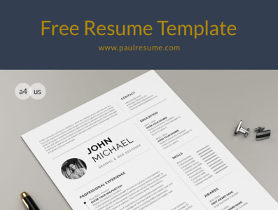 Free Minimal word Resume CV template free creative resume
