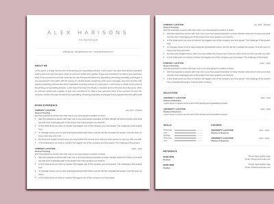 US & A4 Minimal Resume in Word 3 page docx resume bewerbungsvorlage create resume executive resume free creative resume free resume word free word resume new resume photography