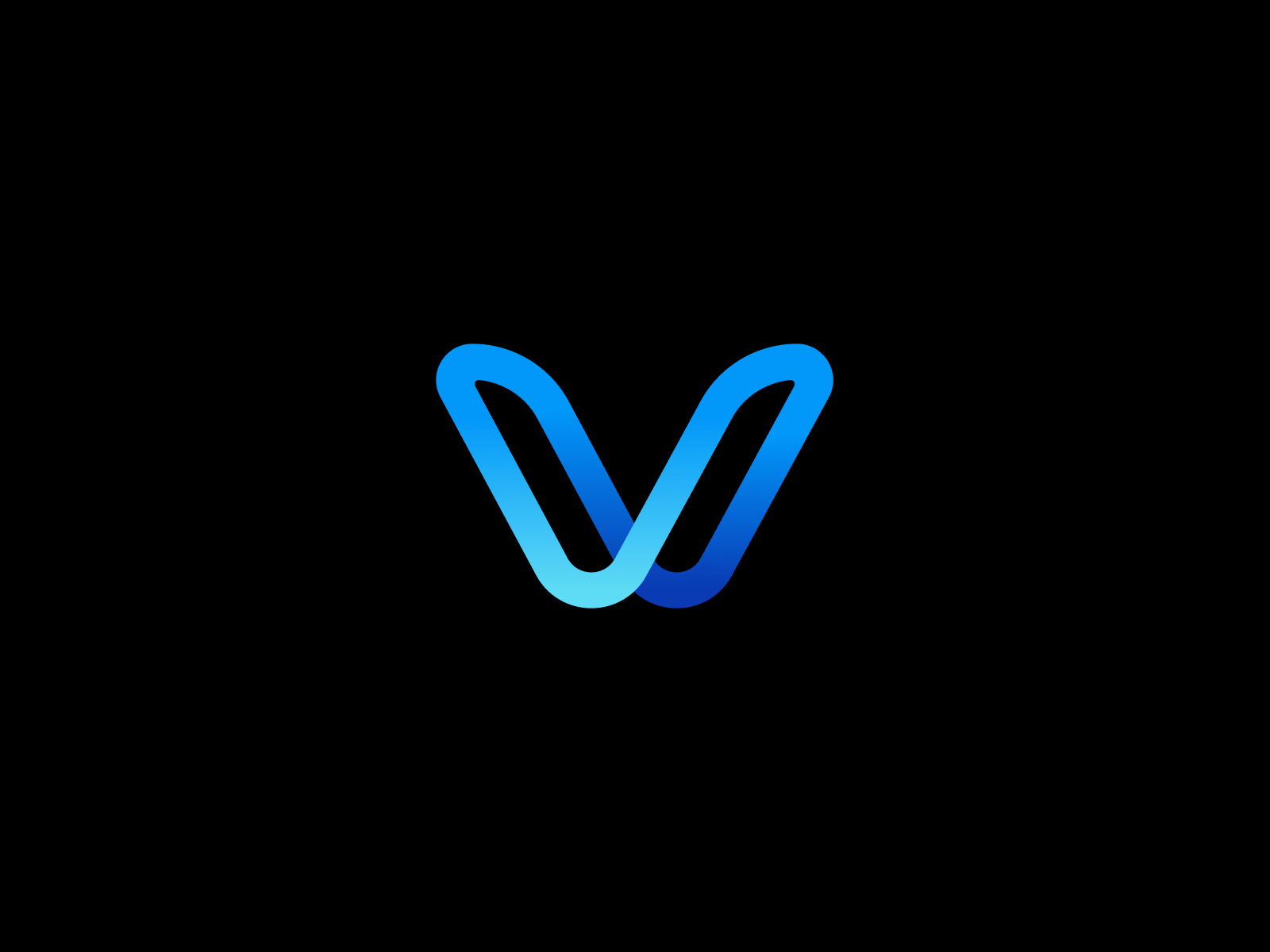 Gradient letter logo blue branding clean curved design gradient graphic design letter logo logotype minimalistic startup v vector