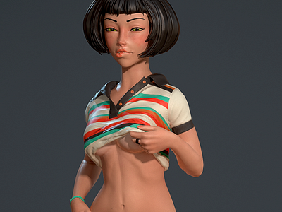 Chris 3d cartoon character characters digital3d girl kuhlhaus3d work marmoset realtime sculpt sexy zbrush