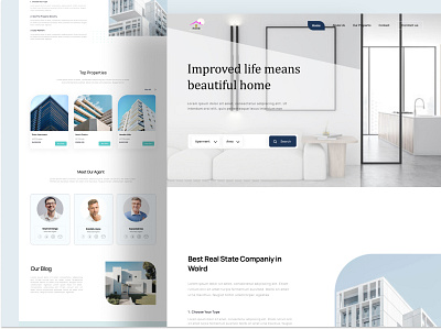 Real Estate Landing Page balding bildding design home homepage hotel house real estate agency real estate agent real estate branding realestate redesign rooms ui uiux ux web webdesign