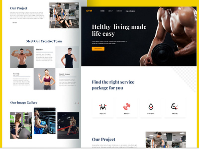 Fitness Landing Page app branding design e comarca fashion figma fitness graphic design gym home homepage landing page logo ui ux web whit