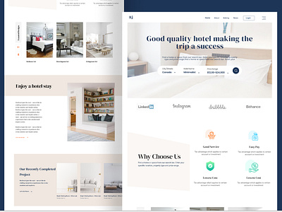 hotel landing page boking boking app boking system boking ui desing branding desing fashion home homepage hotel landingpage real estet ui uiux ux web