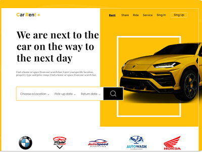 car rent landing page