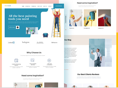 painter landing page agency best best web color design home color homepage interface landingpage peinter penting web punting top web ui uiux ux webdesign