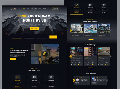 Dreamhome - Architecture landing page after effects animation architecture best ui design 2022 clean design eksterior design header interior design landing page motion graphics trend 2022 ui ui design uiux web design website