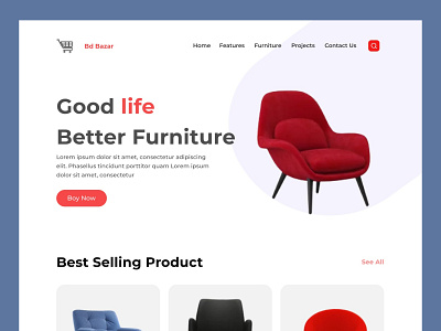 Landing Page 2022 app company design ecommerce figma footer furniture hero home homepage landing landing page layout product service store ux web design website