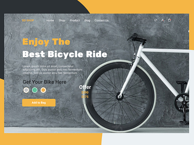 Bicycle gear store landing page website