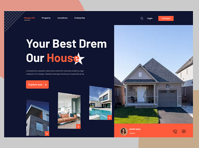 Real Estate Landing Page architect architecture building dark design graphic design header home homepage landing page layouts popular property real estate typography ui unique ux