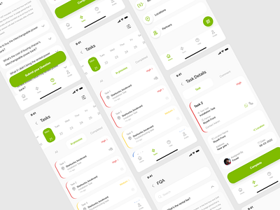 Task Management app design application design figma green interaction mobile app task management ui ui design ux ux design web design