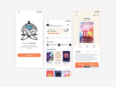 E-Book App app design creative dailyui design dribbblers figma interaction light design mobile orange portfolio product design ui ui design user experience userinterface ux ux design ux designer webdesigner