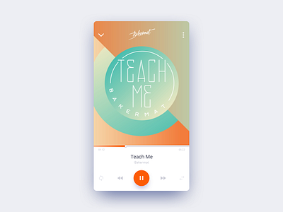 Music Player android app clean concept ios material ui