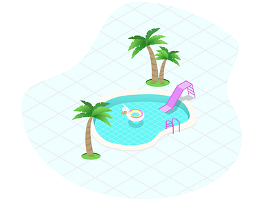 Pool side design figma illustration vector