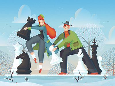 Checkmate! character chess concept dribbble fireart fireart studio illustration