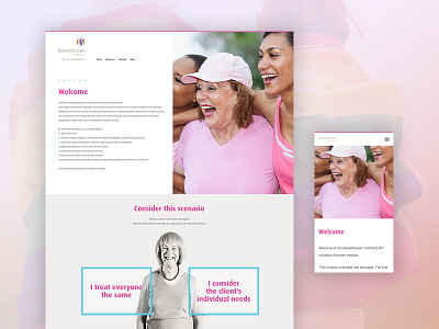 Breast Screen Victoria breast screen design desktop elearning mobile pink responsive user interface website