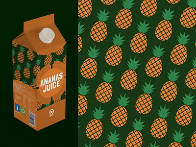 Pineapple Juice Design art background branding illustration juice logo packaging pineapple