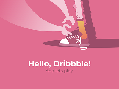 My debut shot 1st shot converse debut dribbble hello dribbble illustraion ready