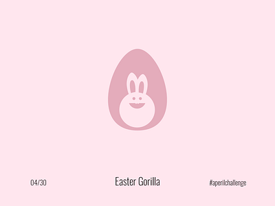 Easter Gorilla #aperilchallenge 04/30 ape april bunny creative logo cute easter easter bunny easter egg easter egg hunt egg face gorilla happy easter head hello dribble monkey negative space smart logo smile spring