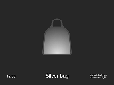 Silver bag #aperilchallenge 12/30 ape backpack bag bonobo chimp gorilla hello dribble invite giveaway monkey pack simple smart logo