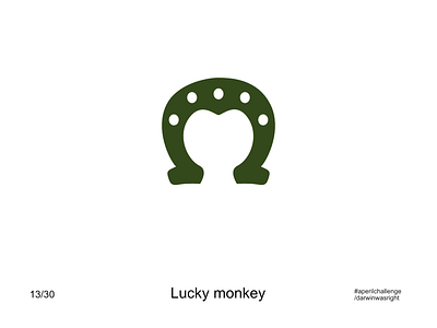 Lucky monkey #aperilchallenge 13/30 ape bonobo chimp creative logo face gorilla hello dribble horsesoe invite giveaway lucky monkey smart logo