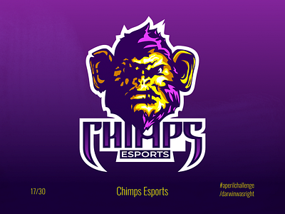 Chimps Esports #aperilchallenge 17/30 angry ape chimp esport esports esports logo gaming gorilla hello dribble monkey smart logo team team logo