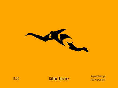 Gibbo Delivery #aperilchallenge 18/30 ape bonobo chimp creative logo delivery gorilla hello dribble jumping jungle monkey smart logo taxi