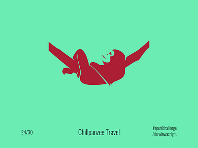 Chillpanzee #aperilchallenge 24/30 ape bonobo chill chimp chimpanzee creative logo gorilla hammock hello dribble invite giveaway mascot monkey relax simple smart logo sun traverl