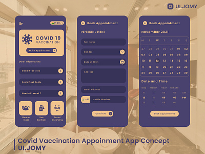 Covid Vaccination Appointment App Concept app design designers dribbble best shot dribbble invite icon minimal typography ui ux