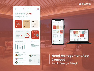 Hotel Management System Mobile App UI Concept Design app design dribbble best shot minimal typography ui ux