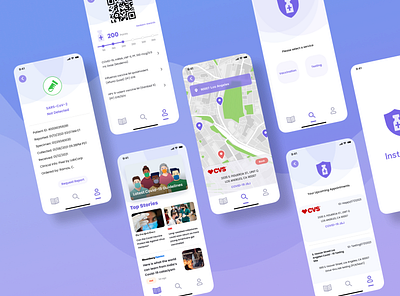 A Healthcare App to store vaccine data and book appointment adobe illustrator adobe photoshop appointments covid 19 mobile ui ux vaccine