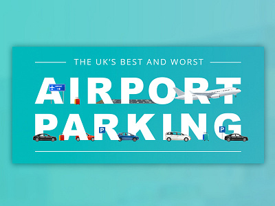 Airport Parking airplane airport car gradient green parking plane typography