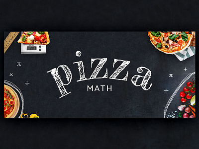 Pizza Math Graphic chalk graphic math pizza typography