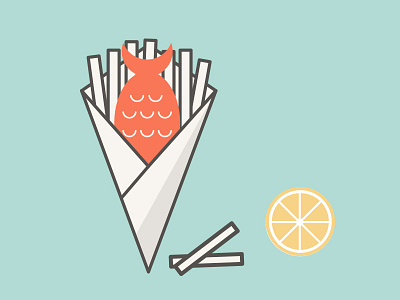 Fish & Chips chips fish food graphic illustration
